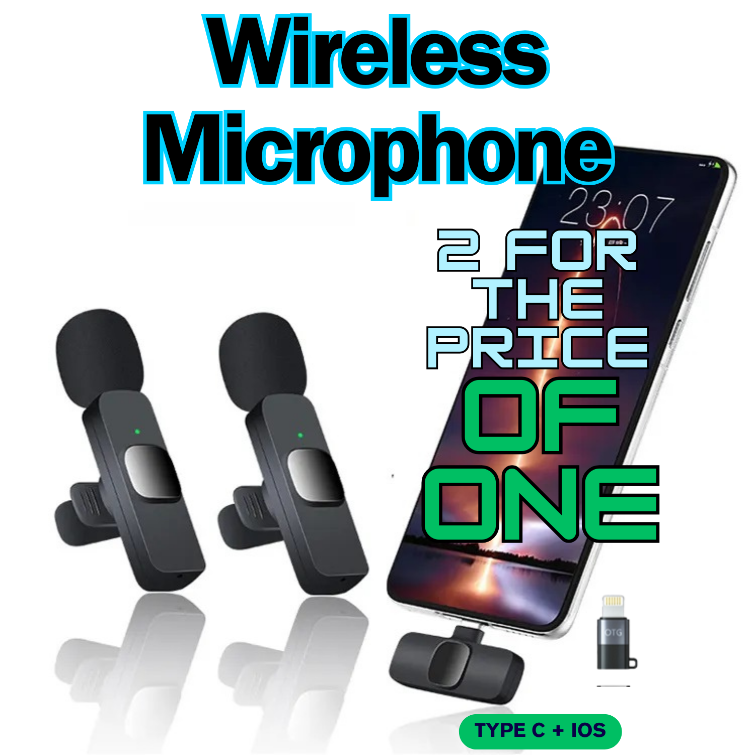 🎙️Wireless Microphone - Type C + Apple 🤑 Full Kit – LovedGadgets