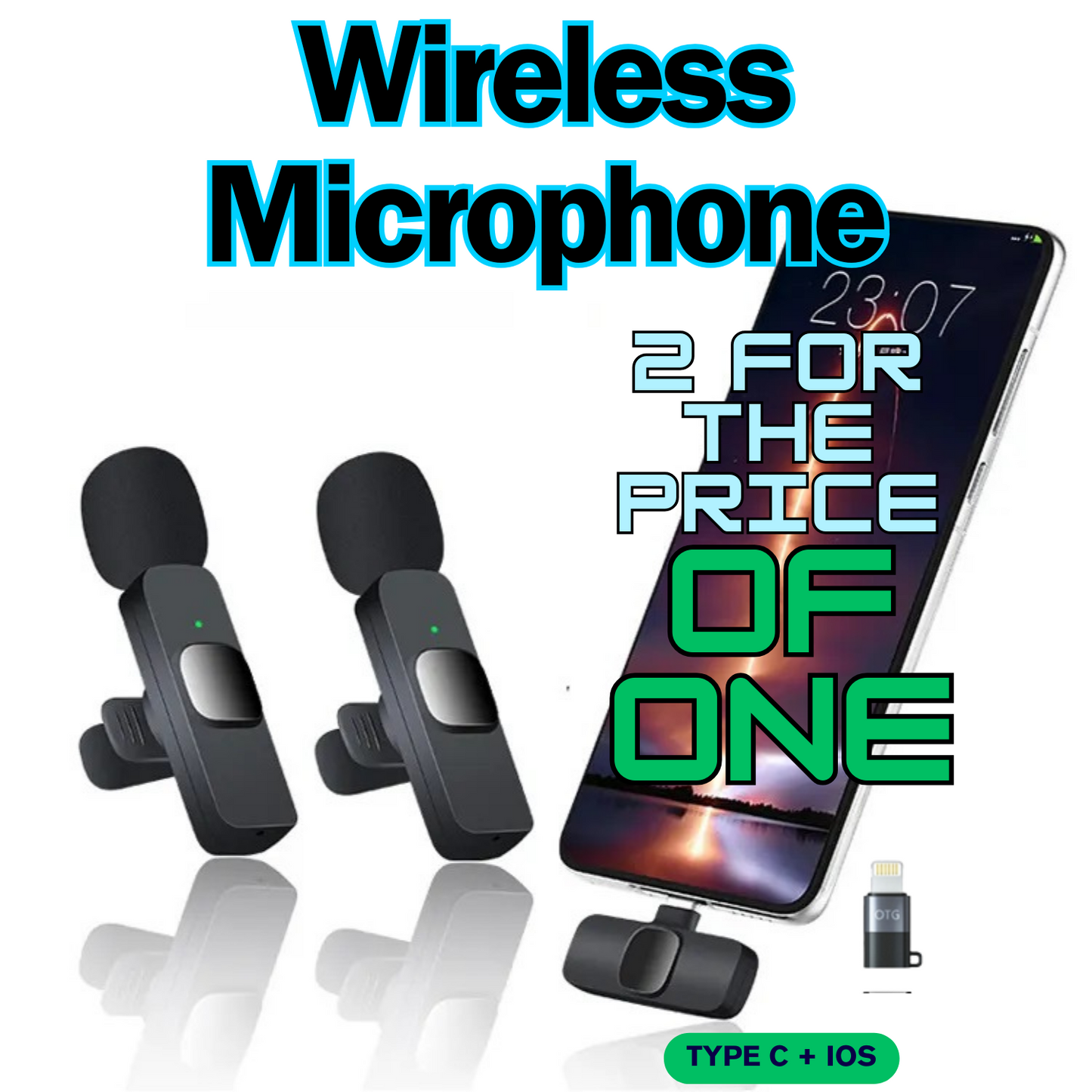 🎙️Wireless Microphone - Type C + Apple 🤑 Full Kit