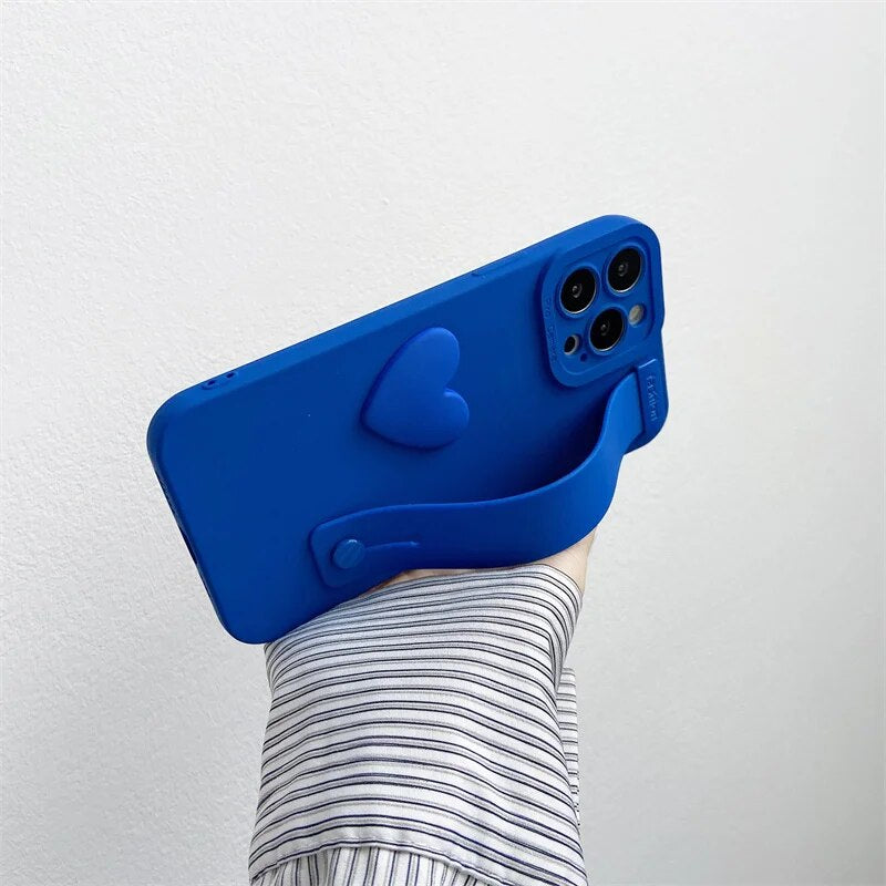 3D Heart + Wrist Band Holder  - Case for iPhone