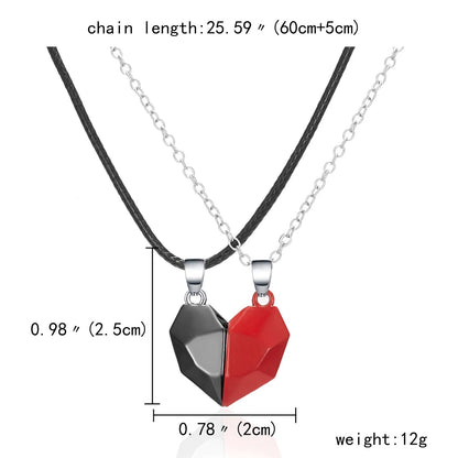 Magnetic Heart Couple Necklace Set