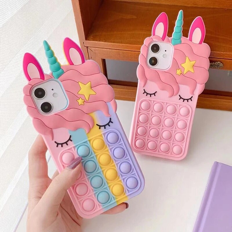 Push Bubble Toys Relieve Stress Phone Case