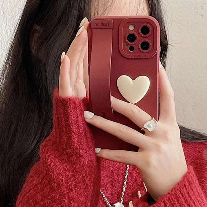 3D Heart + Wrist Band Holder  - Case for iPhone