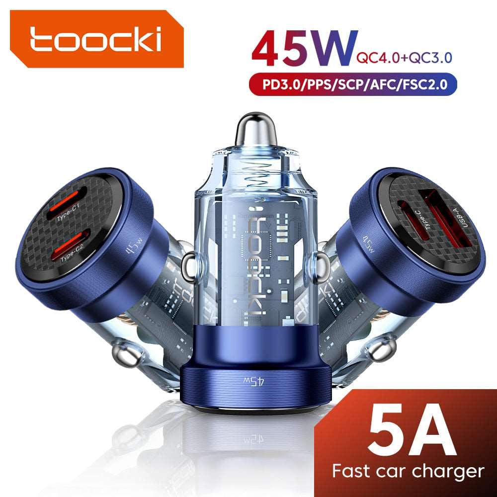 Car Charger 45W USB + Type C