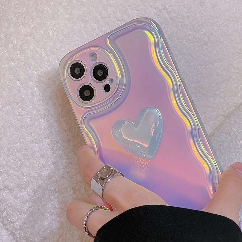 GlitterWave Heart iPhone Case