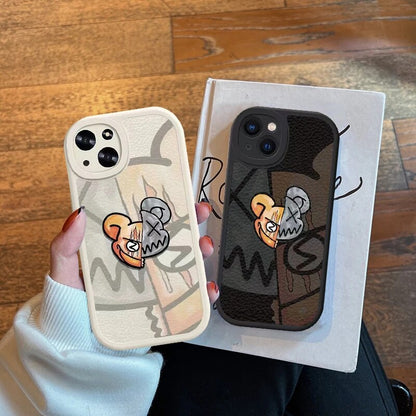 Luxury Leather Rat Cartoon Phone Case