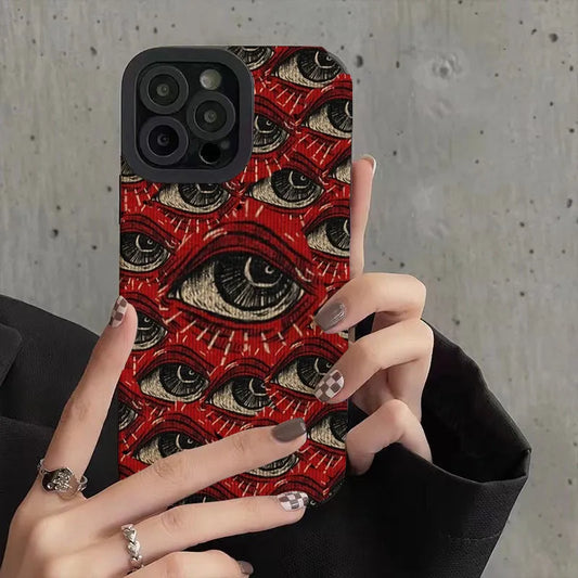 Vintage Red Evil Eyes Soft Silicone Phone Case