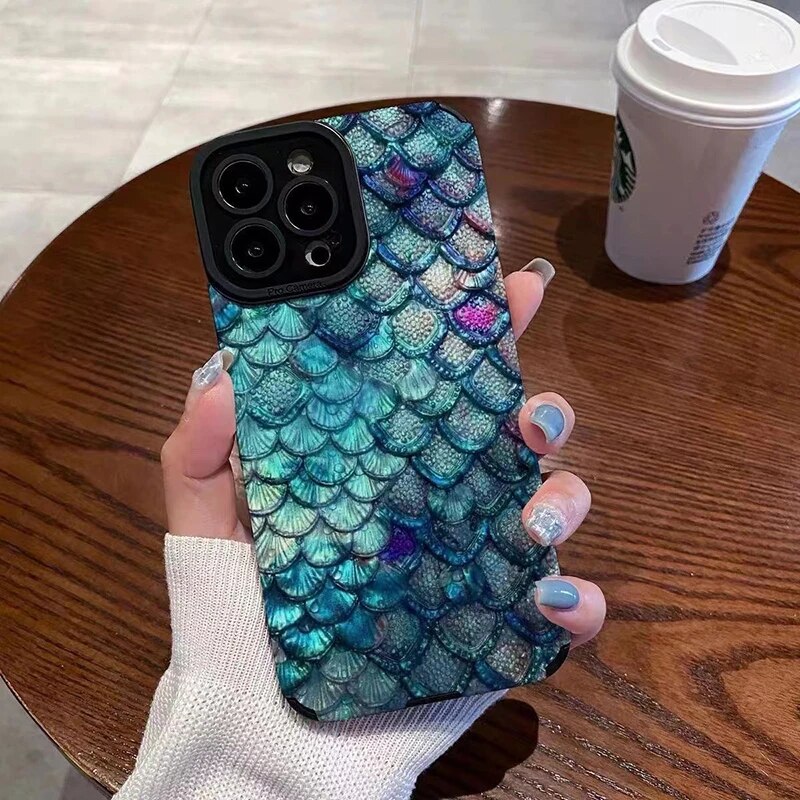 Peacock Feather / Fish Scales Phone Case