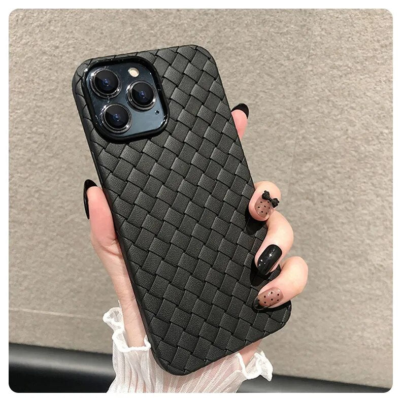 Weave Grid Pattern Soft Phone Case