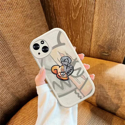 Luxury Leather Rat Cartoon Phone Case