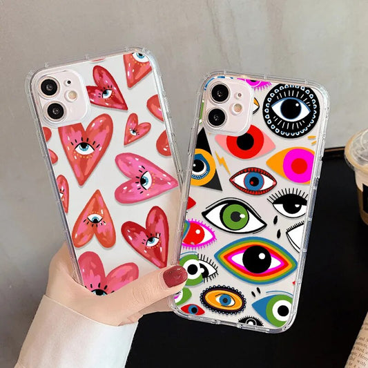 Lucky Eye Print Transparent Phone Case (V2)