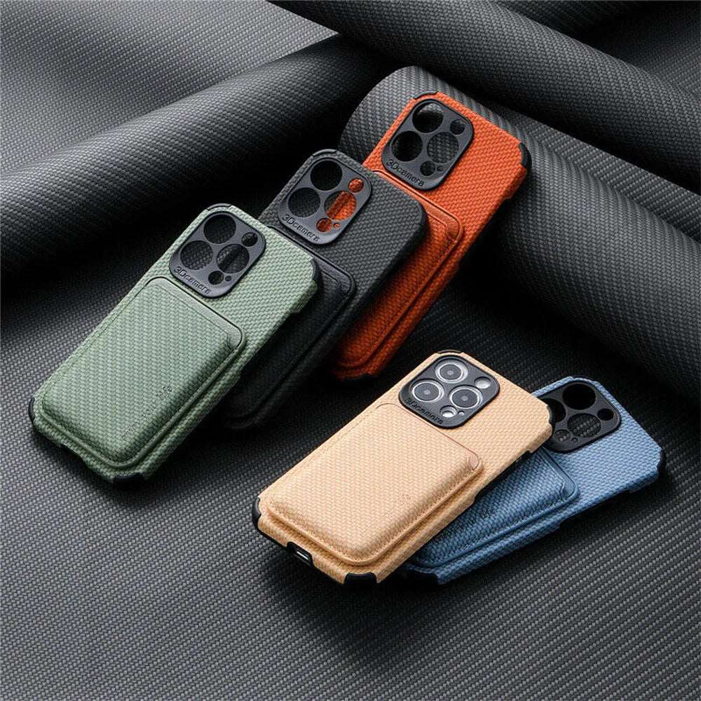 Carbon Fiber Card Holder Magnetic Phone Case