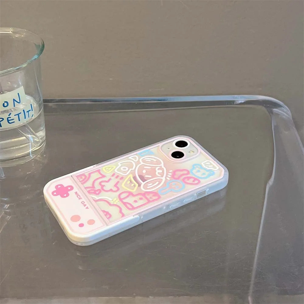 Colorful Cartoon Flower With Invisible Stand Holder Phone Case