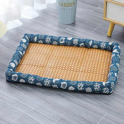 Pet Cat Bed Mat - Rattan Woven Cooling Bed for Small Dogs and Cats 🐾