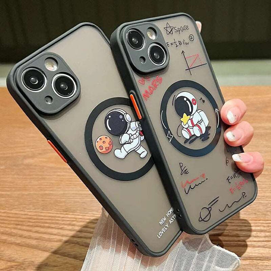 Cartoon Astronaut Lovers Acrylic Phone Case (V3)