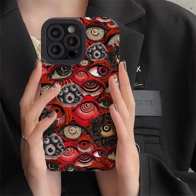 Vintage Red Evil Eyes Soft Silicone Phone Case