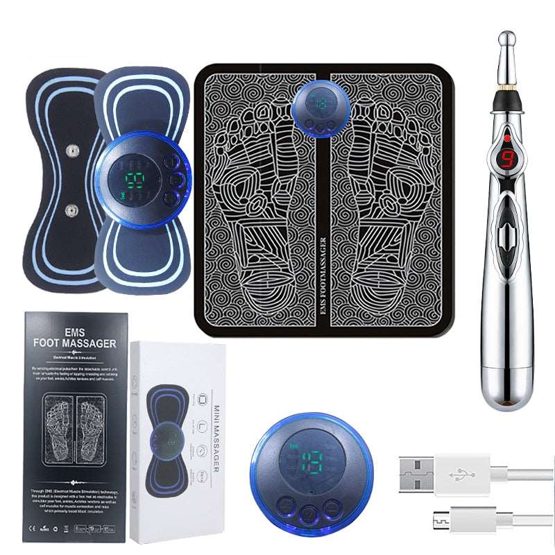 EMS Therapy Kit - All-In-One - EMS Foot Pad + Neck Massager + Moxibustion Pen