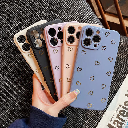 Fashion Love Heart Candy Color Phone Case