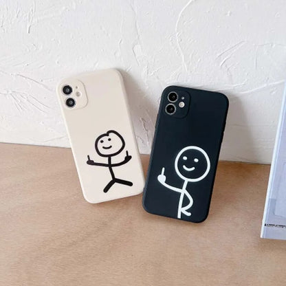 Stick Cartoon Middle Finger Phone Case