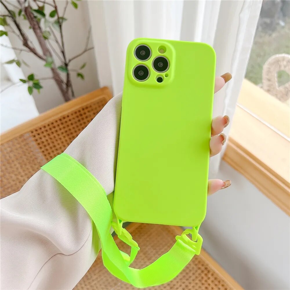 Crossbody Necklace Silicone Phone Case (V2)