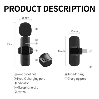 🎙️Wireless Microphone - Type C + Apple 🤑 Full Kit