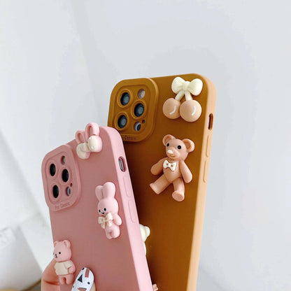 3D Bunny and Bear Phone Case