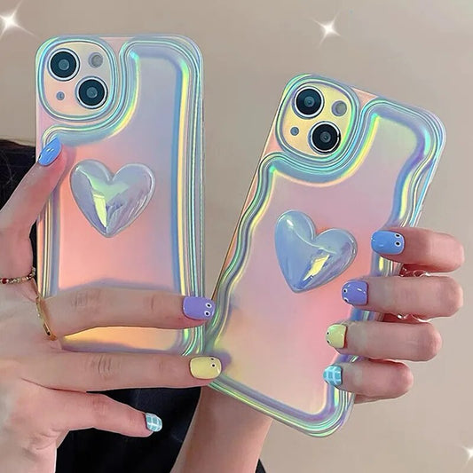 GlitterWave Heart Phone Case