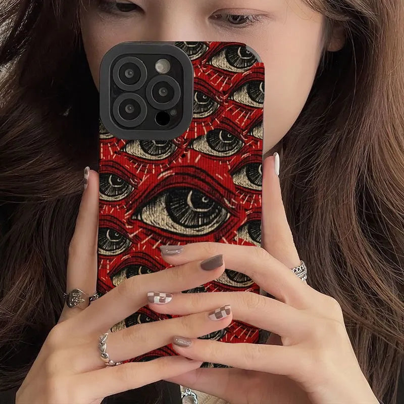 Vintage Red Evil Eyes Soft Silicone Phone Case