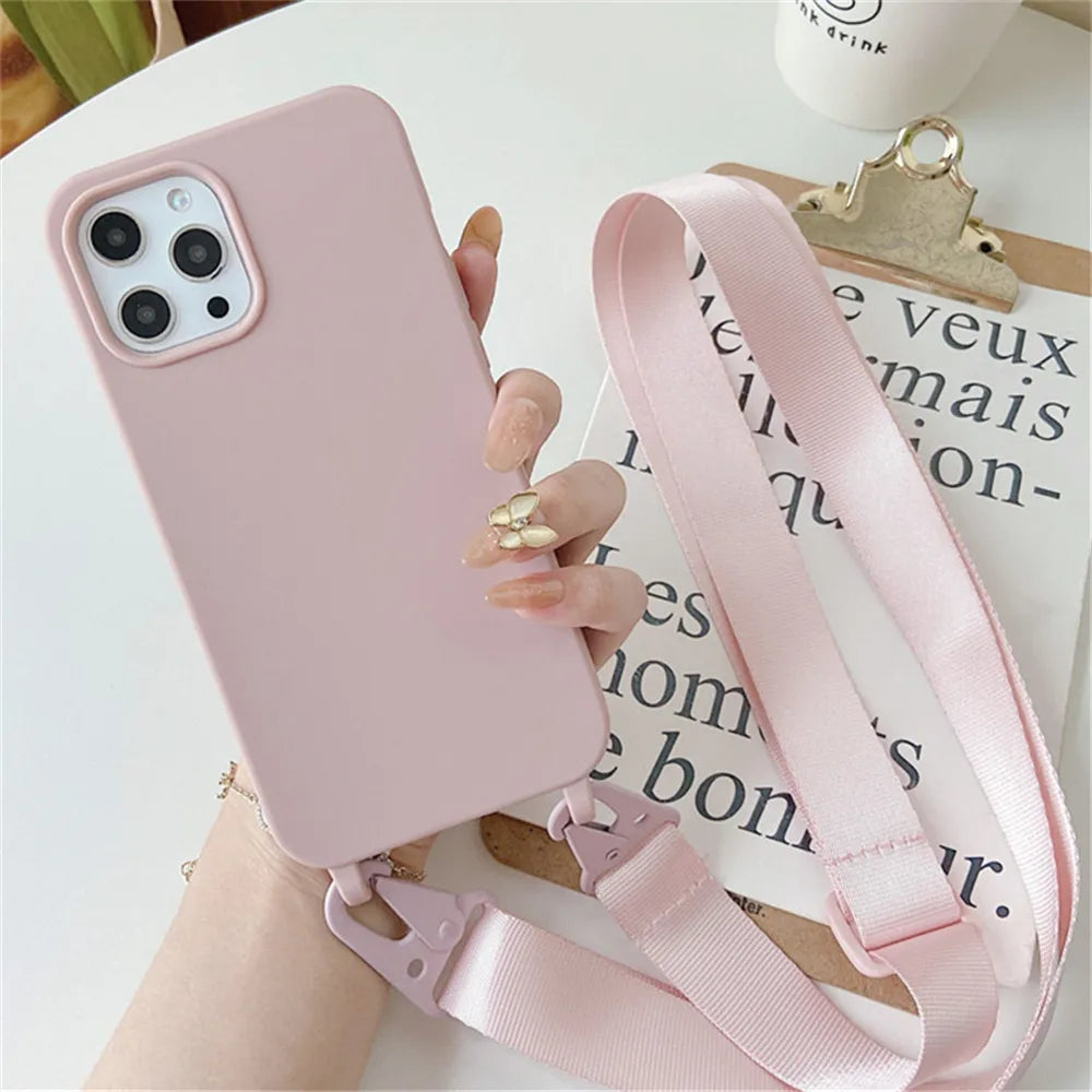 Matte Silicone Phone Case with Crossbody (V1)