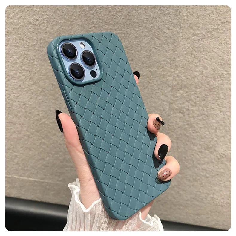 Weave Grid Pattern Soft Phone Case