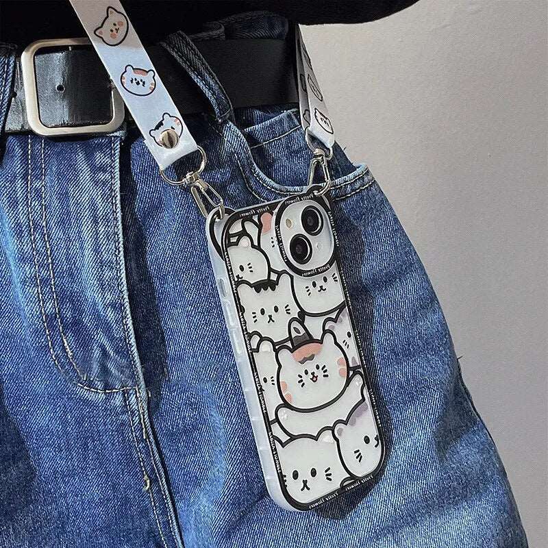 Cuddly Bear & Cartoon Cat iPhone Bumper Case