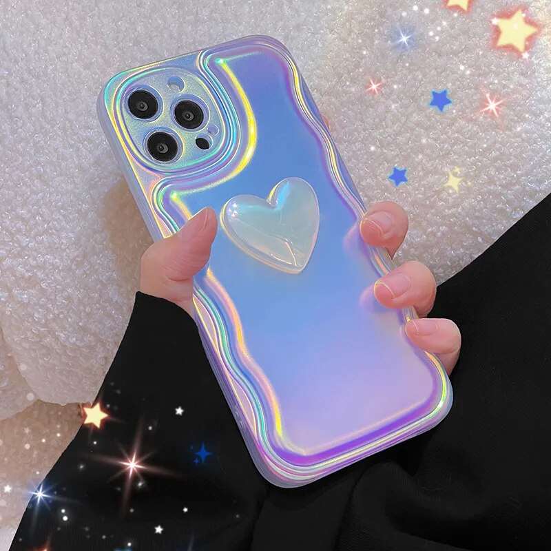 GlitterWave Heart iPhone Case