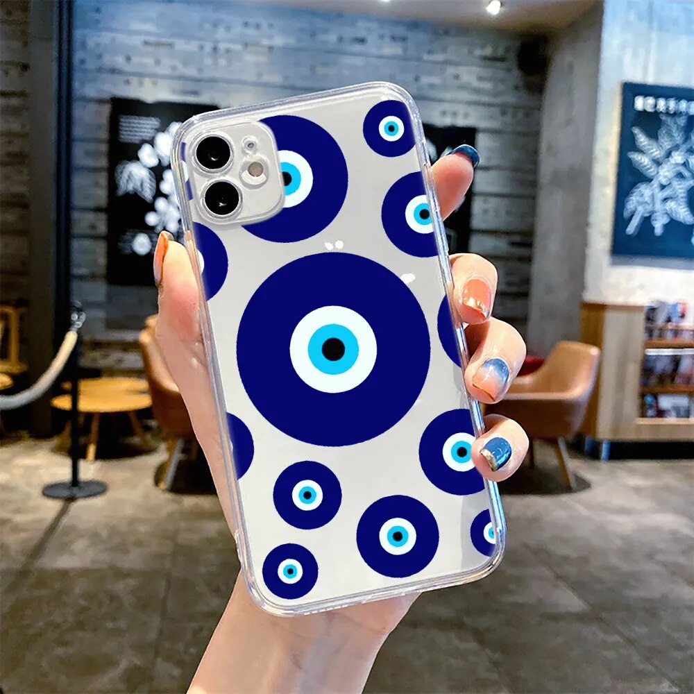 Lucky Eye Print Transparent Phone Case (V1)