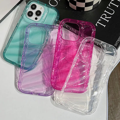 Soft Candy Transparent Wavy Texture Case