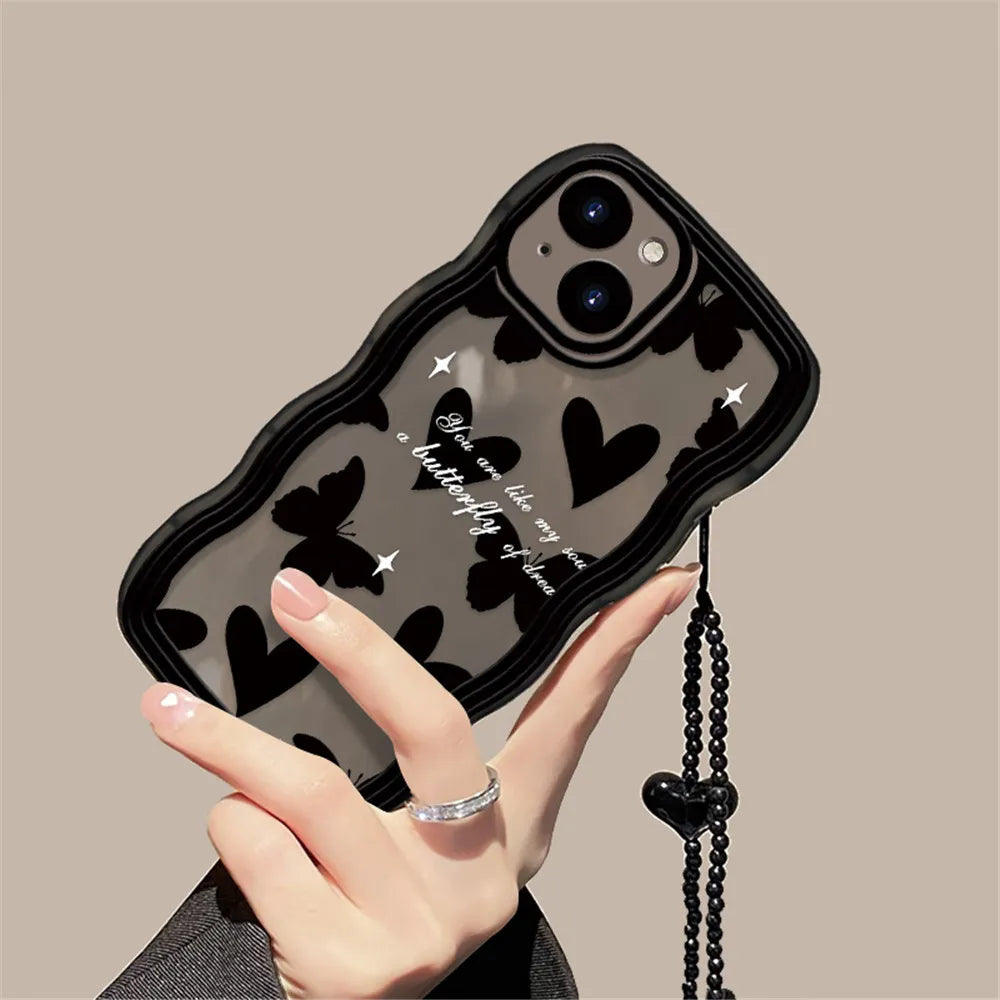 Cute Butterfly Heart Chain iPhone Case