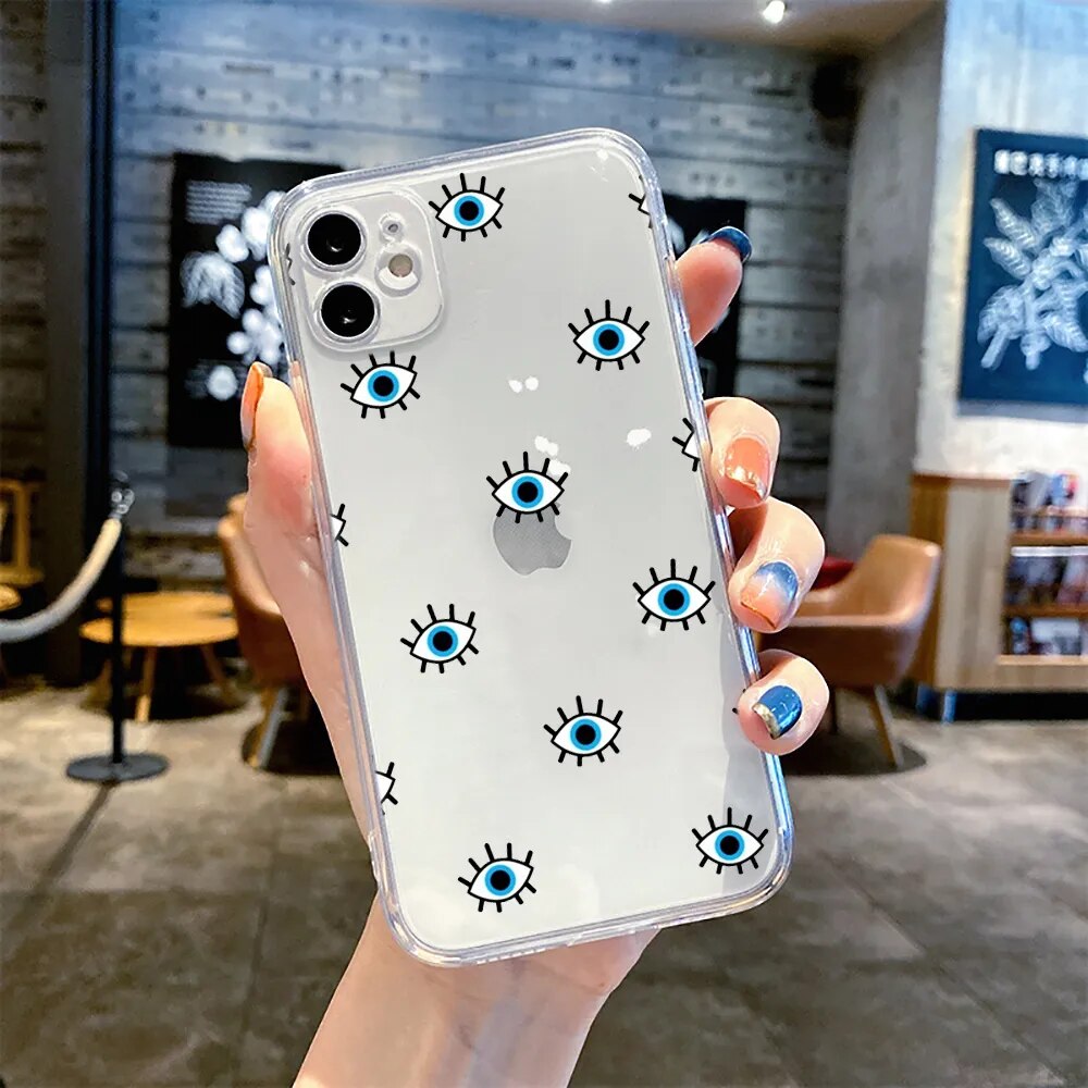 Lucky Eye Print Transparent Phone Case (V1)