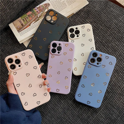 Fashion Love Heart Candy Color Phone Case