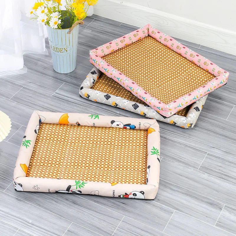 Pet Cat Bed Mat - Rattan Woven Cooling Bed for Small Dogs and Cats 🐾