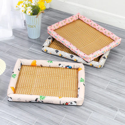 Pet Cat Bed Mat - Rattan Woven Cooling Bed for Small Dogs and Cats 🐾