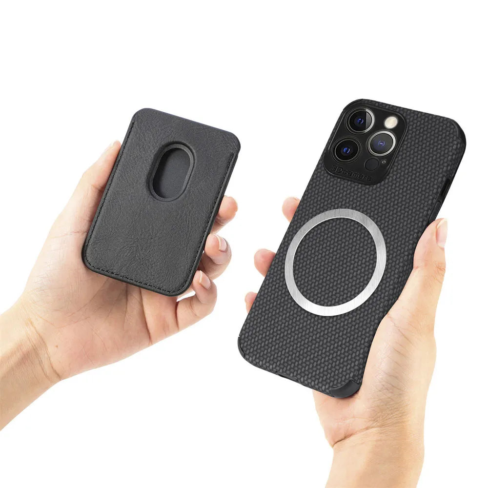 Carbon Fiber Card Holder Magnetic Phone Case