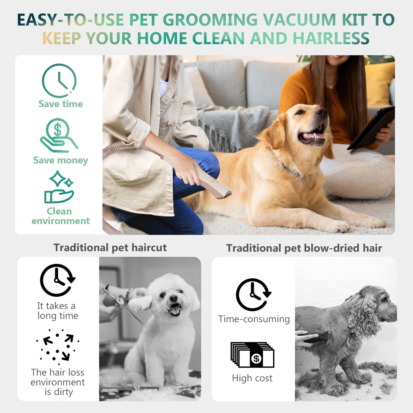 PUPCA Pet Grooming - Low Noise Vacuum Cleaner