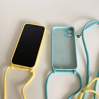 Crossbody Cord Strap Liquid Silicone Phone Case (V2)