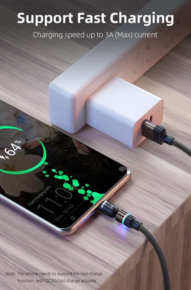 540° Rotate Fast Charging Cable