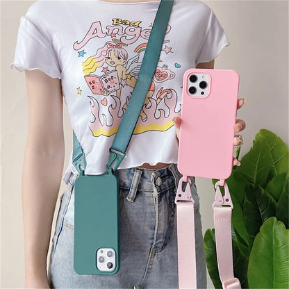 Matte Silicone Phone Case with Crossbody (V2)