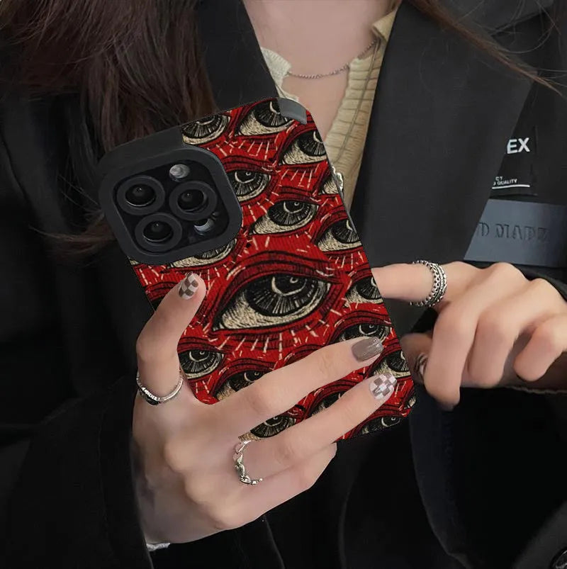 Vintage Red Evil Eyes Soft Silicone Phone Case