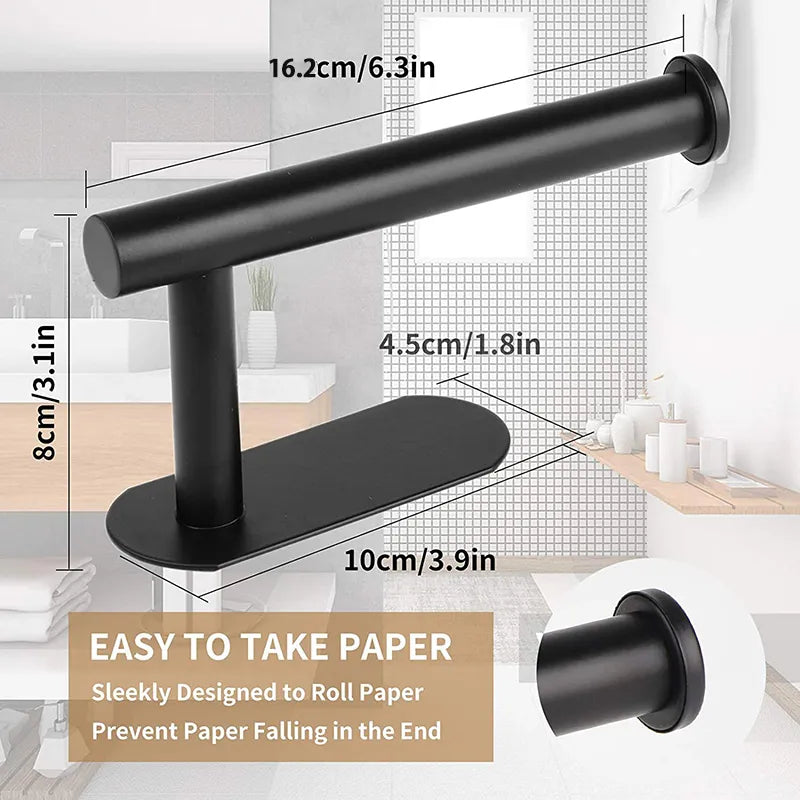 Stainless Steel Adhesive Paper Towel Holder and Storage Rack