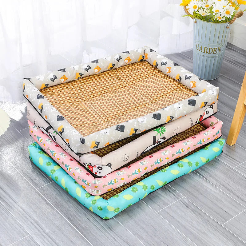 Pet Cat Bed Mat - Rattan Woven Cooling Bed for Small Dogs and Cats 🐾