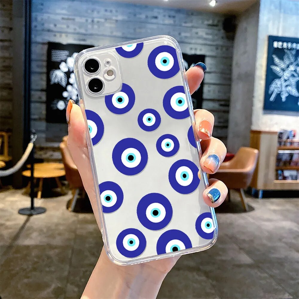 Lucky Eye Print Transparent Phone Case (V1)