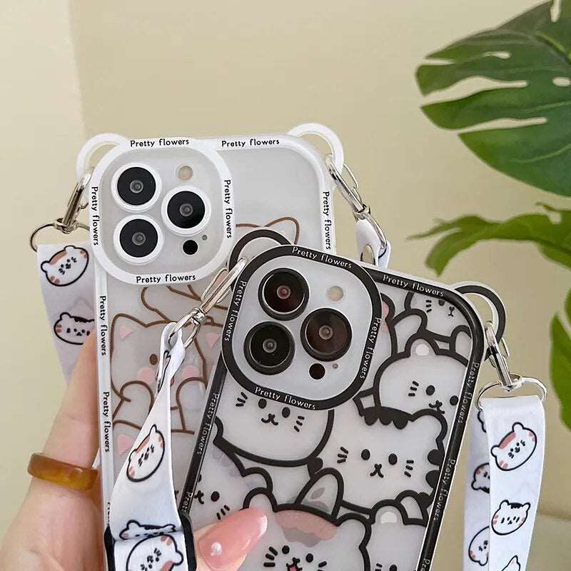 Cuddly Bear & Cartoon Cat iPhone Bumper Case