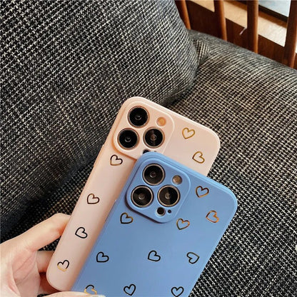 Fashion Love Heart Candy Color Phone Case