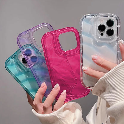 Soft Candy Transparent Wavy Texture Case